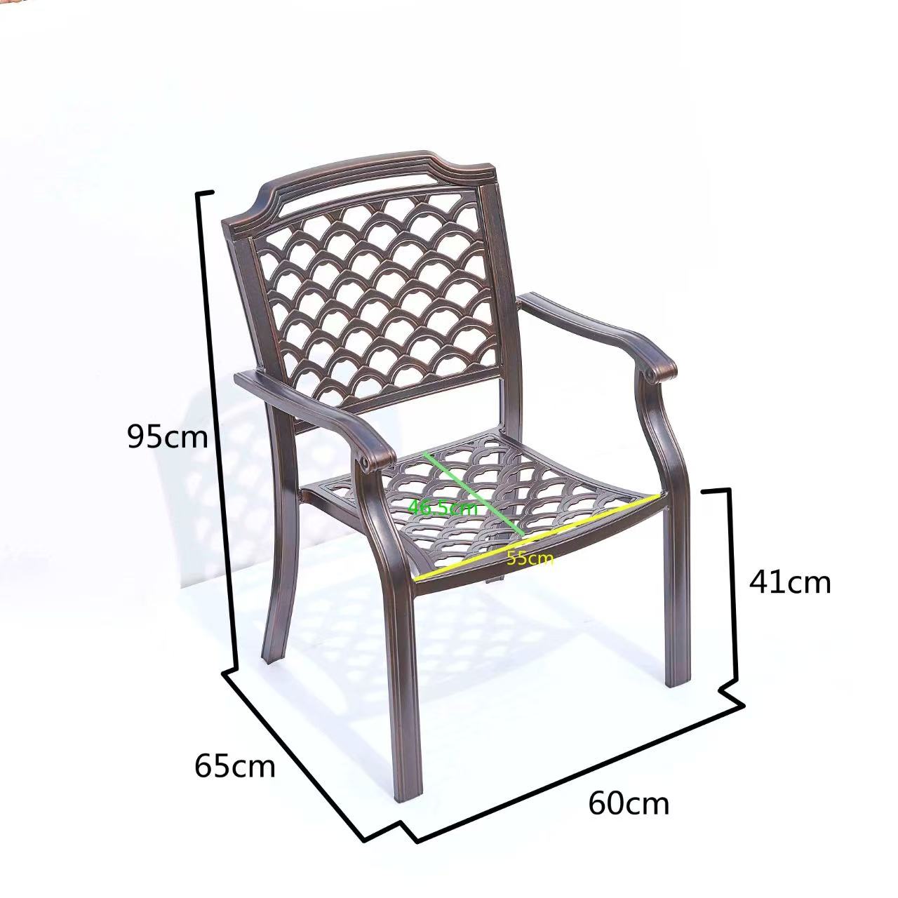 5-Piece Round Cast Aluminum Patio Dining Set with Built-In Charcoal BBQ Grill