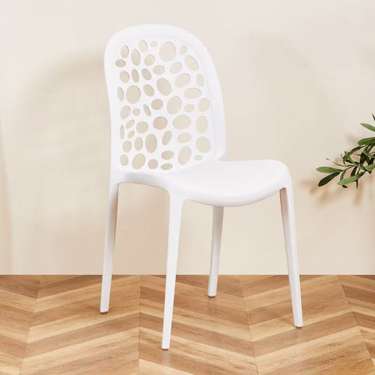 Set of 4 Stackable Modern Plastic Dining Chairs – No Assembly Required