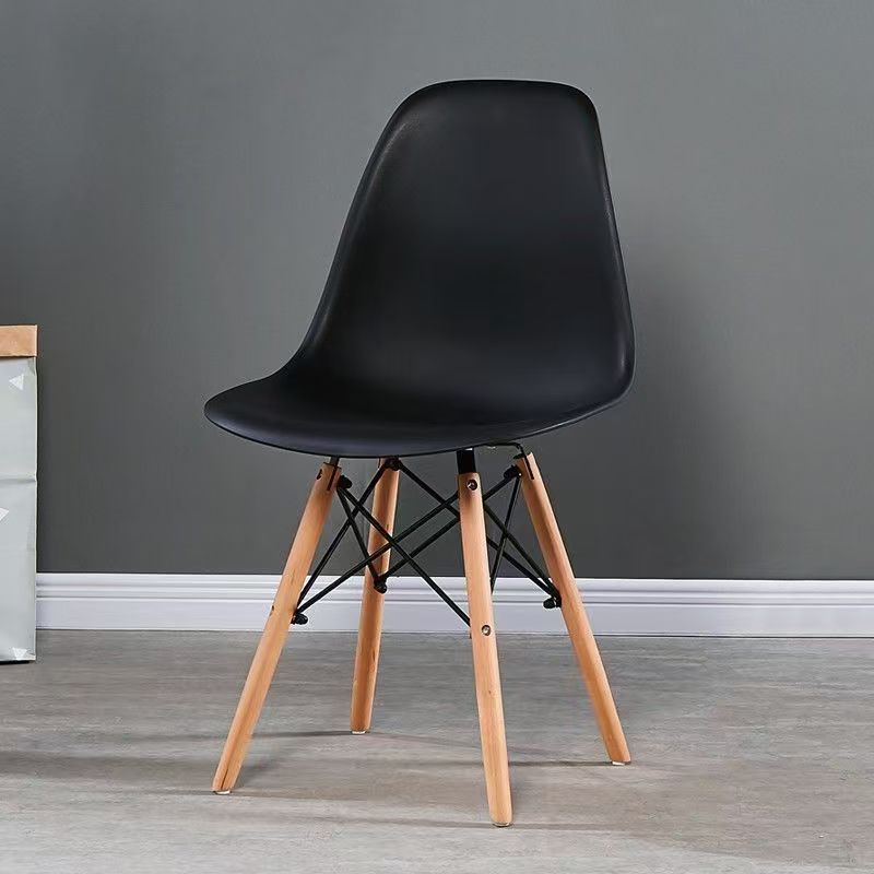 Set of 4 Modern Eiffel Dining Chairs – Wood Legs & Metal Support Frame Multi Market World Inc.