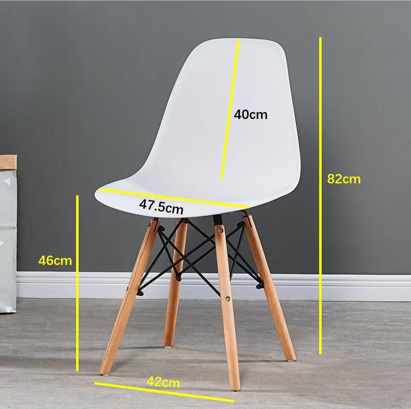 Set of 4 Modern Eiffel Dining Chairs – Wood Legs & Metal Support Frame Multi Market World Inc.