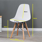 Set of 4 Modern Eiffel Dining Chairs – Wood Legs & Metal Support Frame Multi Market World Inc.