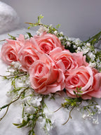 Rose Artifical Flowers With Realistic Texture (with 6 Heads) Multi Market World Inc.