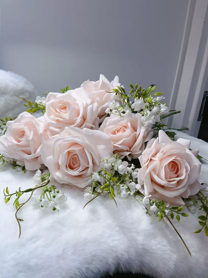 Rose Artifical Flowers With Realistic Texture (with 6 Heads)