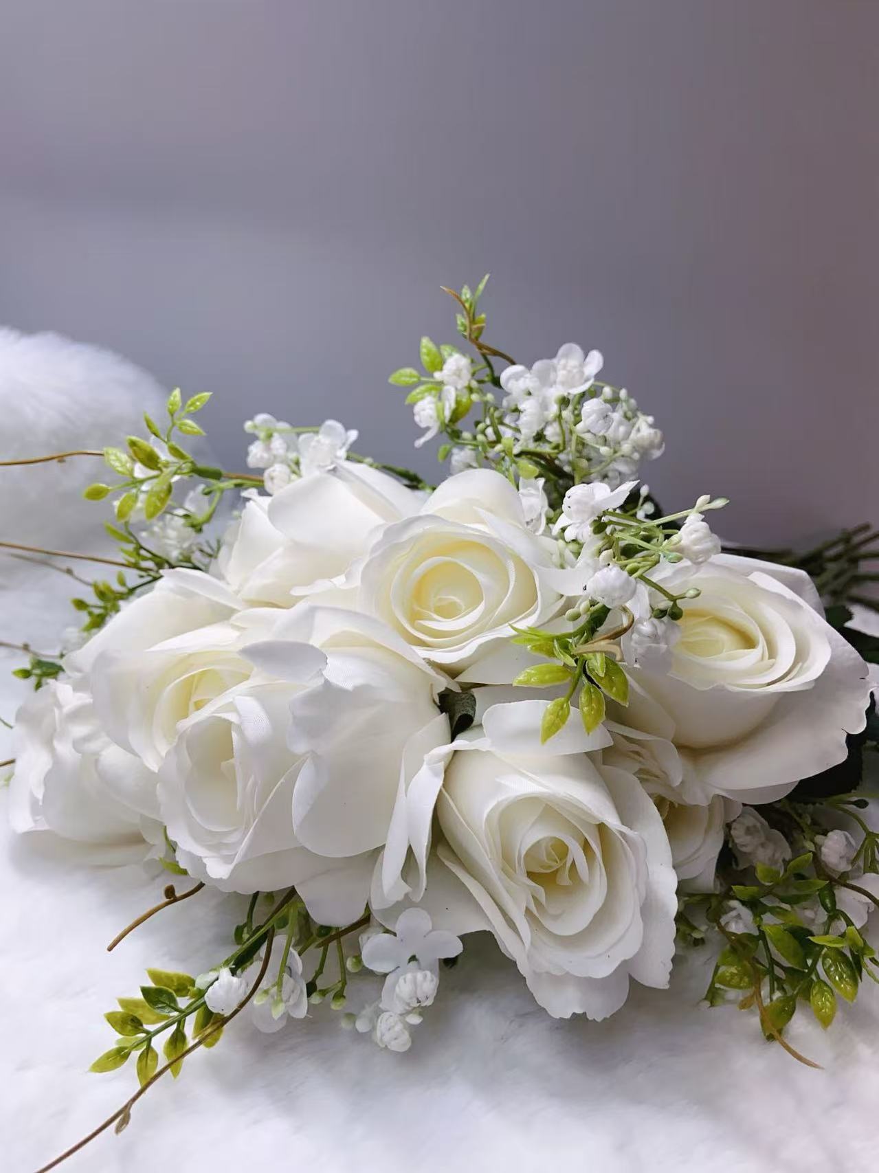 Rose Artifical Flowers With Realistic Texture (with 6 Heads)
