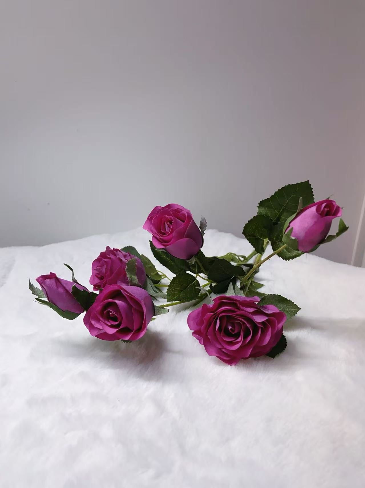 Rose Artifical Flowers With Realistic Texture (with 6 Heads)