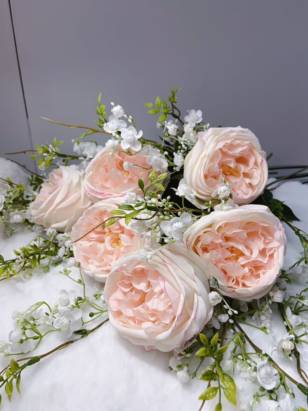 Rose Artifical Flowers With Realistic Texture (with 6 Heads)