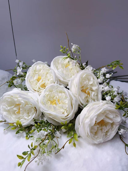 Rose Artifical Flowers With Realistic Texture (with 6 Heads)
