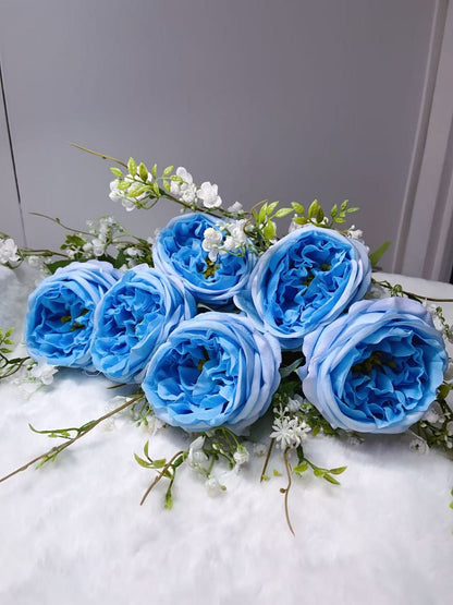 Rose Artifical Flowers With Realistic Texture (with 6 Heads)