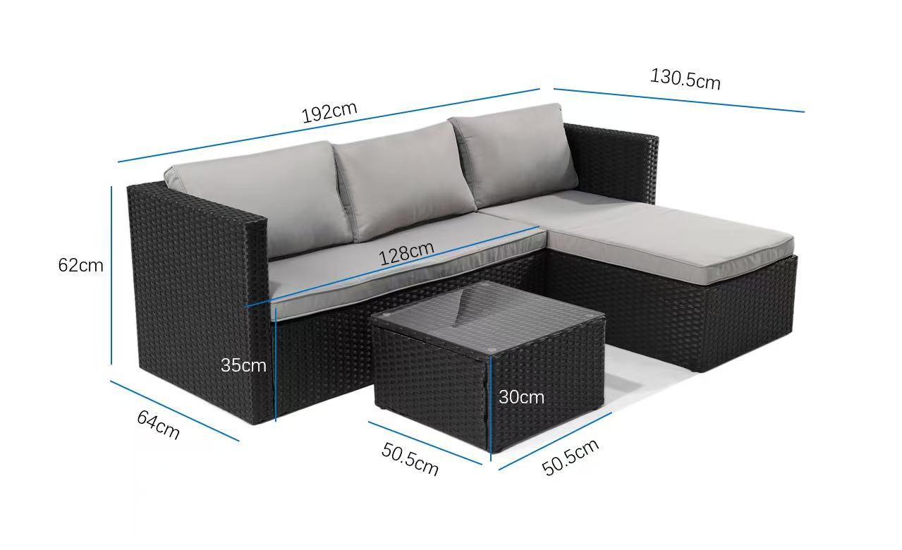 3-Piece Patio Sofa Set