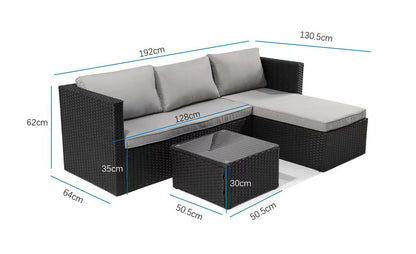 3-Piece Patio Sofa Set