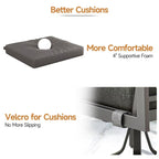 5-Piece Outdoor Patio Furniture Set with 360° Swivel Rocker Chairs, 3-Person Sofa, and 2 Coffee Tables – Gray Wicker Lounge Set with 4" Thick Cushions Multi Market World Inc.