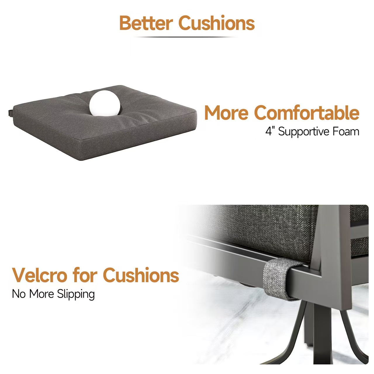 5-Piece Outdoor Patio Furniture Set with 360° Swivel Rocker Chairs, 3-Person Sofa, and 2 Coffee Tables – Gray Wicker Lounge Set with 4" Thick Cushions Multi Market World Inc.