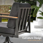 5-Piece Outdoor Patio Furniture Set with 360° Swivel Rocker Chairs, 3-Person Sofa, and 2 Coffee Tables – Gray Wicker Lounge Set with 4" Thick Cushions Multi Market World Inc.