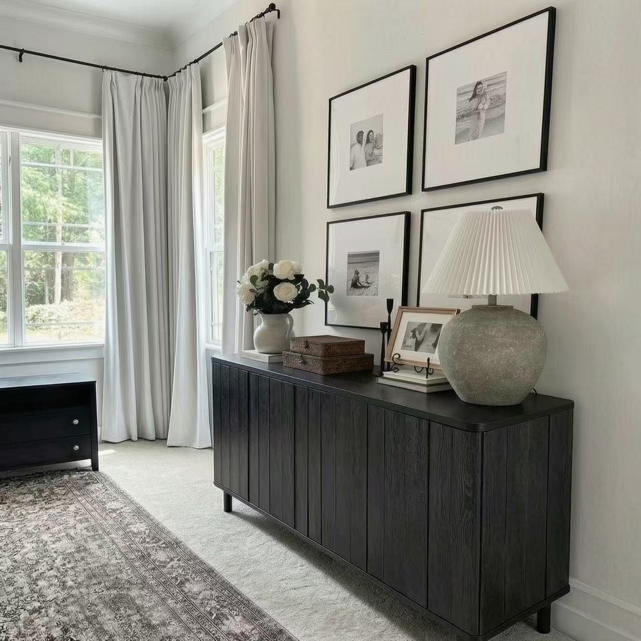 Minimalist Fluted Sideboard – Black Oak Finish 55" Multi Market World Inc.