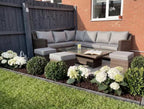9-Seater Grey Rattan Garden Aluminum Patio Dining Set, with Glass Top Table Multi Market World Inc.