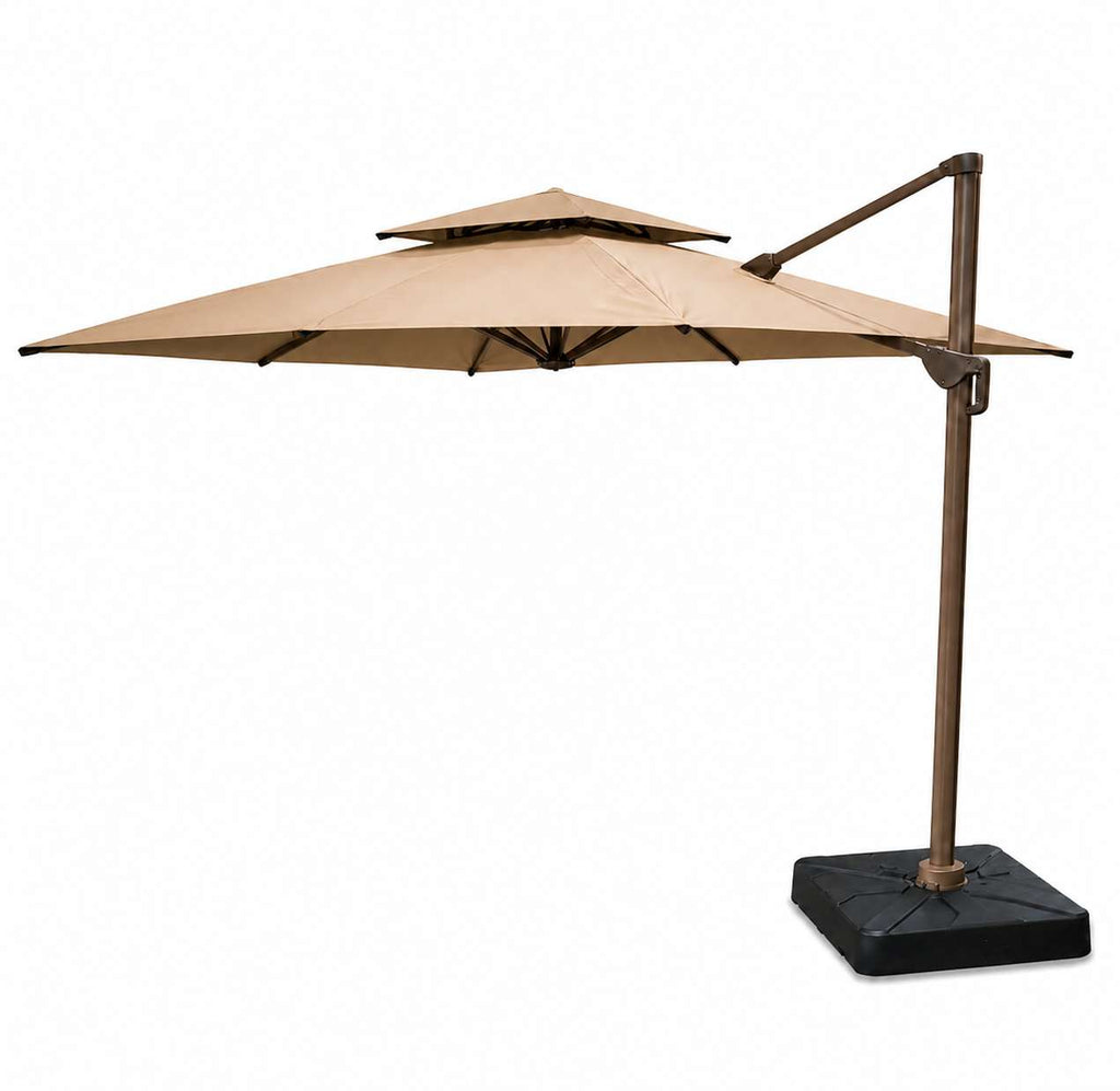 10 FT Heavy Duty Cantilever Patio Umbrella with Weighted Base, 3-Tier Windproof Offset Design Multi Market World Inc.