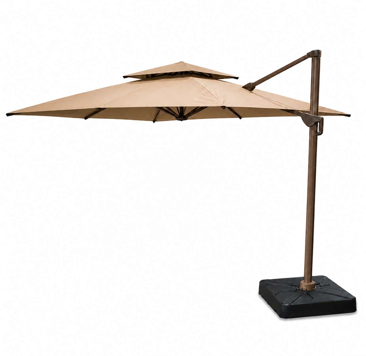 heavy duty cantilever patio umbrellas Aluminium Color:Chrome Rib and white design is Only a couple days size_small