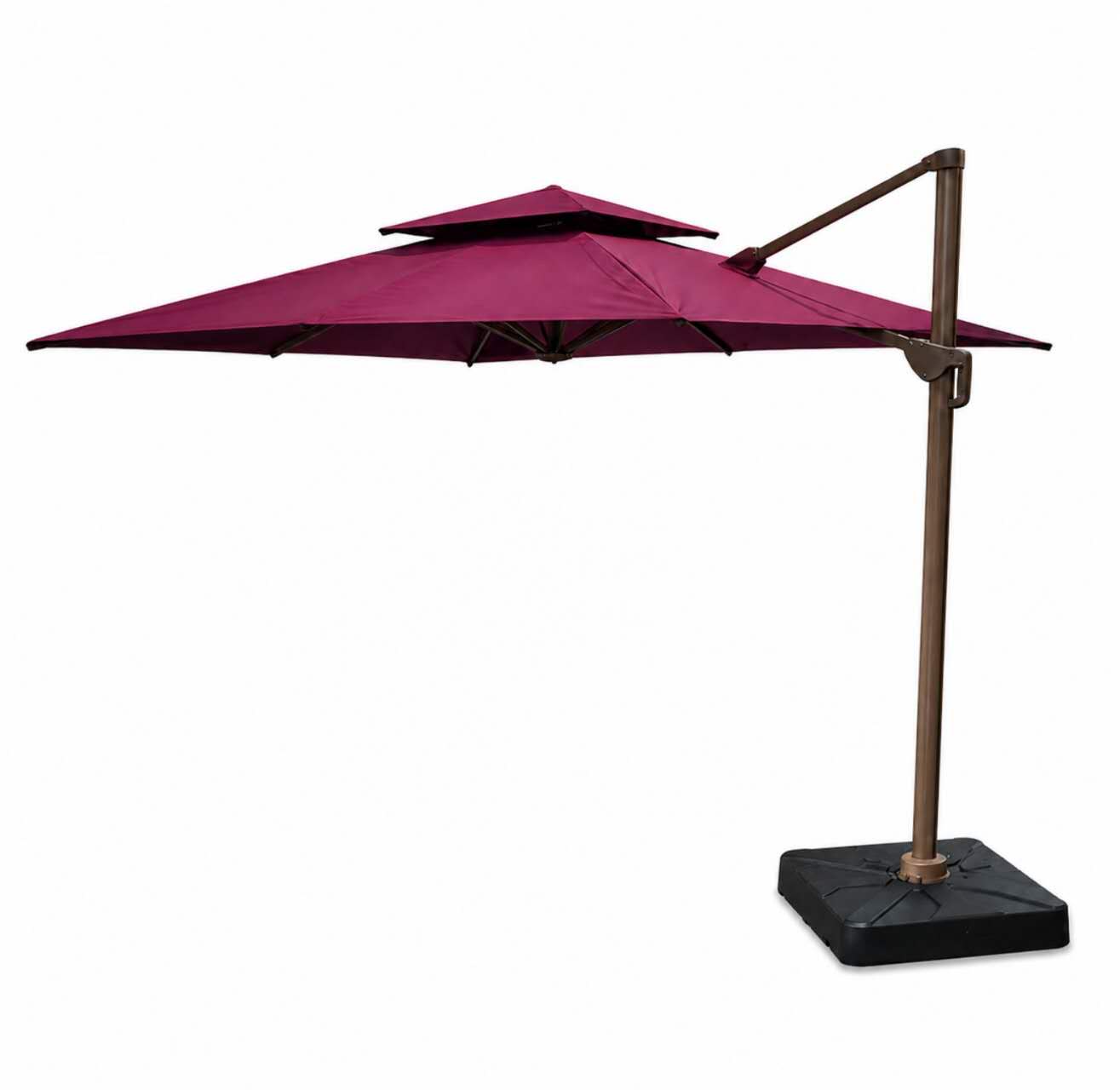 10 FT Heavy Duty Cantilever Patio Umbrella with Weighted Base, 3-Tier Windproof Offset Design Multi Market World Inc.