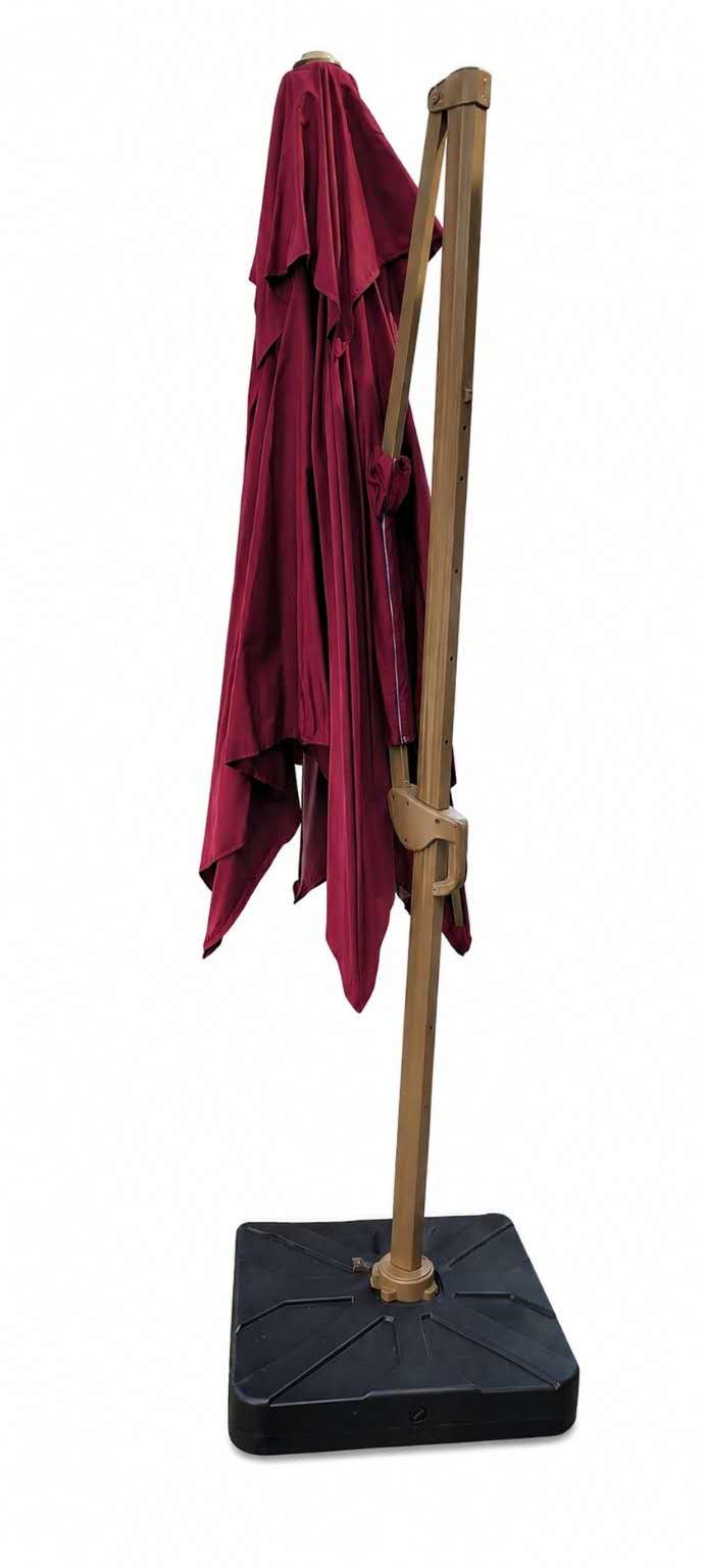 10 FT Heavy Duty Cantilever Patio Umbrella with Weighted Base, 3-Tier Windproof Offset Design Multi Market World Inc.