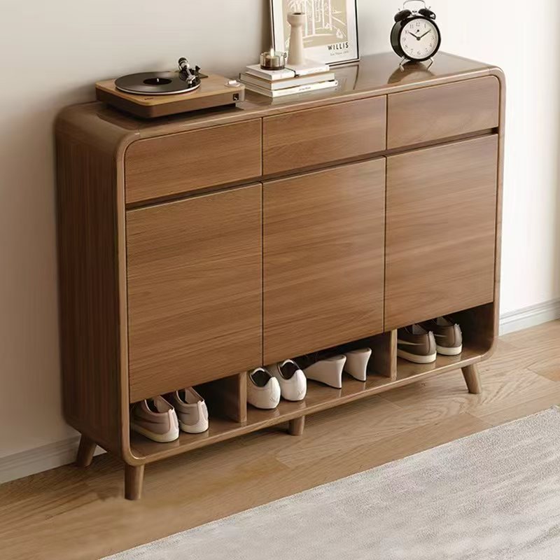 Shoe Storage Cabinet, 120 cm Wide, 3 Doors with Open Shelving, up to 30 Pairs Multi Market World Inc.