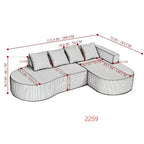 Multi Market World Boneless Corduroy Sectional Sofa, Curved Cloud Sofa Multi Market World Inc.