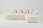 Multi Market World Boneless Corduroy Sectional Sofa, Curved Cloud Sofa Multi Market World Inc.