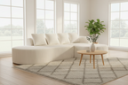 Multi Market World Boneless Corduroy Sectional Sofa, Curved Cloud Sofa Multi Market World Inc.