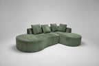 Multi Market World Boneless Corduroy Sectional Sofa, Curved Cloud Sofa Multi Market World Inc.