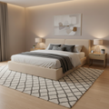 King Size Platform Bedframe with Split Cushion Backrest Multi Market World Inc.