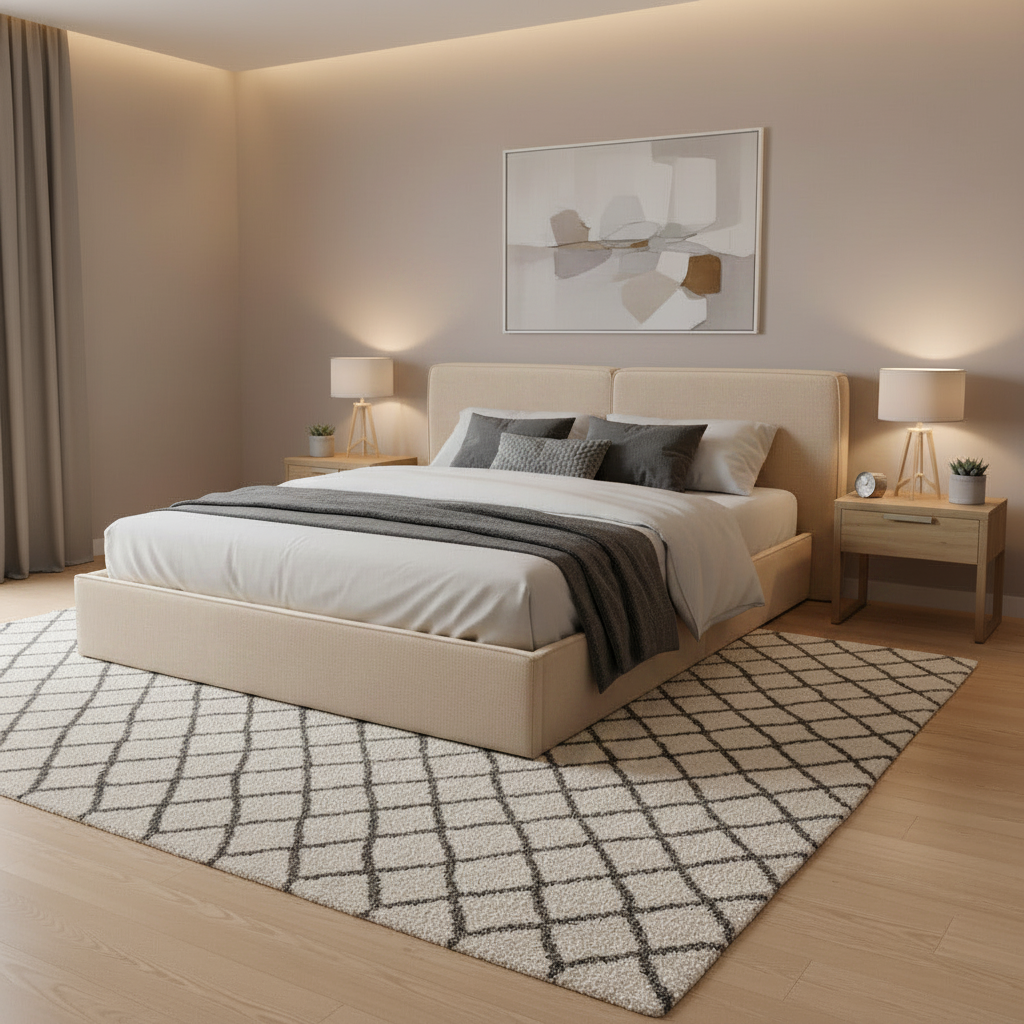 King Size Platform Bedframe with Split Cushion Backrest Multi Market World Inc.