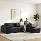 118" 4 Pieces Modular Sectional Boness Sofa with Chaise, No-leg Couch, Dark Grey Multi Market World Inc.