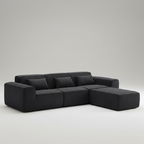 118" 4 Pieces Modular Sectional Boness Sofa with Chaise, No-leg Couch, Dark Grey Multi Market World Inc.