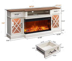 70" Farmhouse Fireplace TV Stand for TVs up to 80", Driftwood Gray Multi Market World Inc.