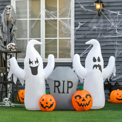 4ft Light-Up Halloween Inflatable: Spooky Ghosts, Tombstone & Pumpkin