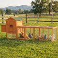 117" Extra Large Chicken Coop with Asphalt Roof, Wooden Hen House with Slide-out Tray, Quail Hutch with Nesting Box, Orange Multi Market World Inc.