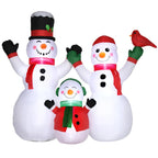 8ft Inflatable Christmas Snowman Family with A Red Bird, Blow-Up Outdoor LED Yard Display for Lawn Garden Party Multi Market World Inc.