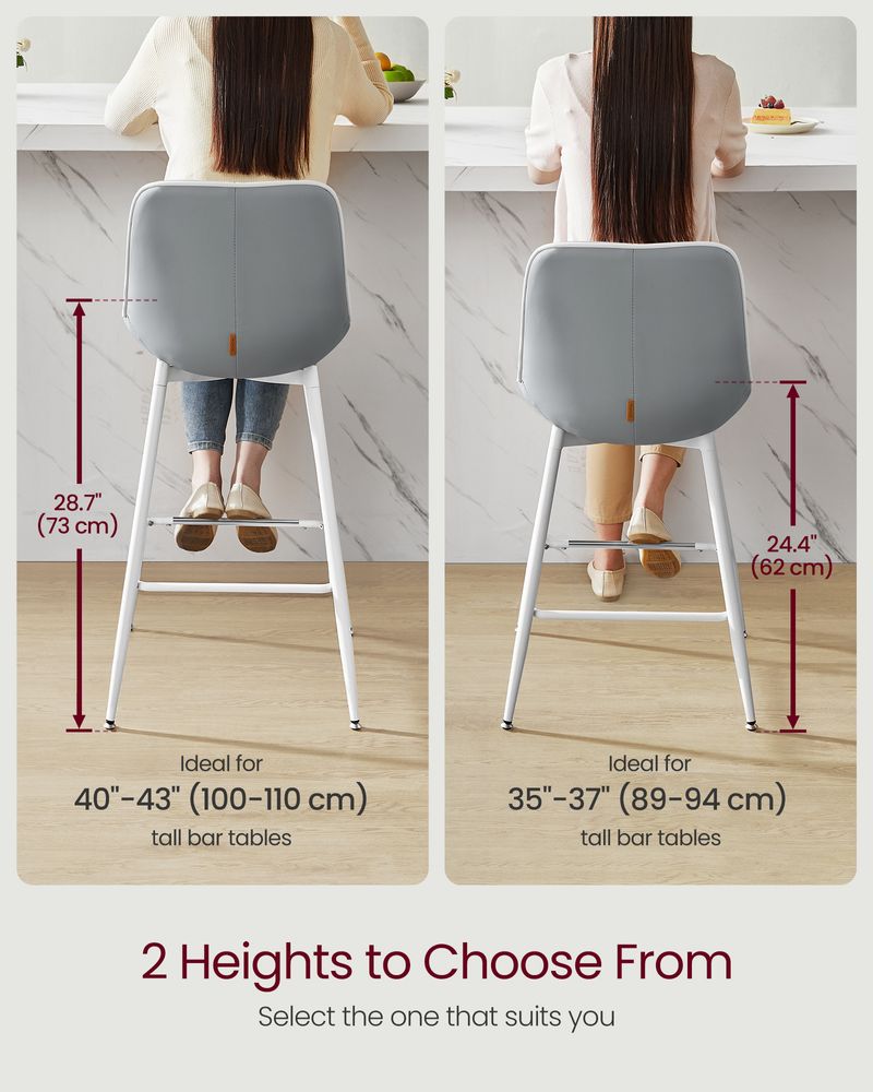 Set of 2 Counter Height Bar Stools with PU Multi Market World Inc.