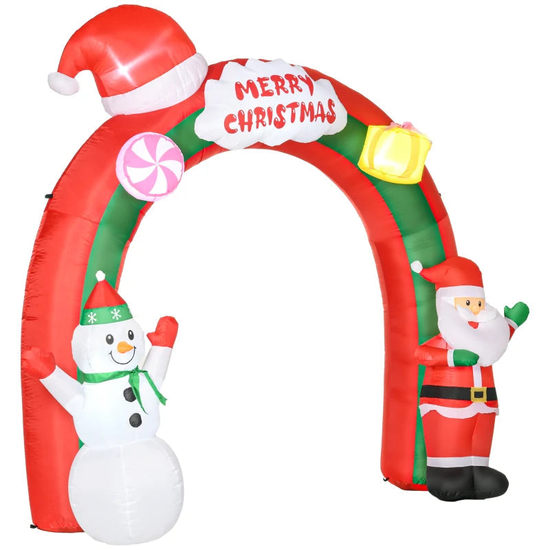 9ft Christmas Inflatable Archway with Santa Claus and Snowman for Outdoor, Blow Up Decoration with LED Lights Multi Market World Inc.