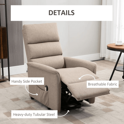 Lift Chair for Elderly, Power Chair Recliner with Remote Control, Side Pockets for Living Room