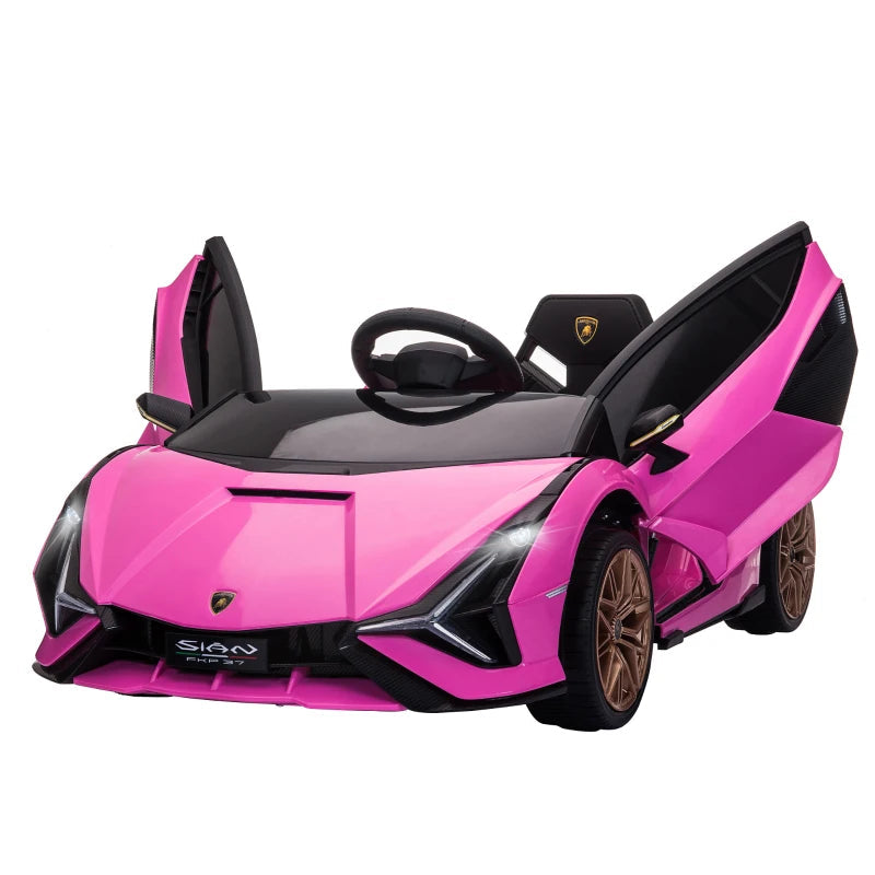 Compatible 12V Battery-powered Kids Electric Ride On Car Toy with Parental Remote Control Music Lights MP3 for 3-5 Years Old Pink Multi Market World Inc.