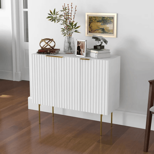 Modern Storage Cabinet Sideboard Buffet Cabinet with Gold Legs for Living Room Dining Room Hallway