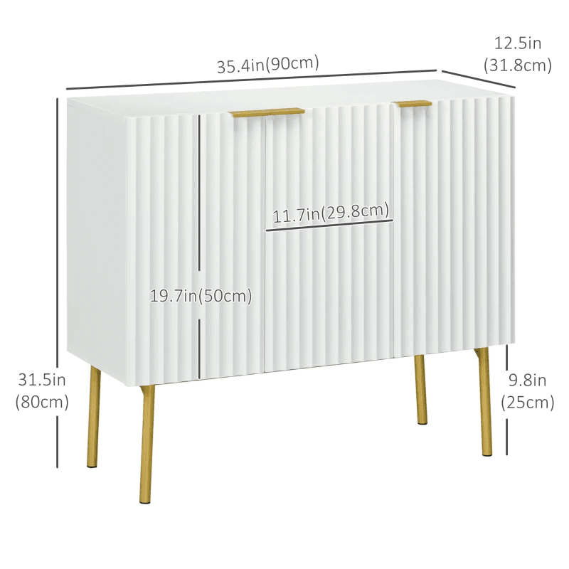 Modern Storage Cabinet Sideboard Buffet Cabinet with Gold Legs for Living Room Dining Room Hallway