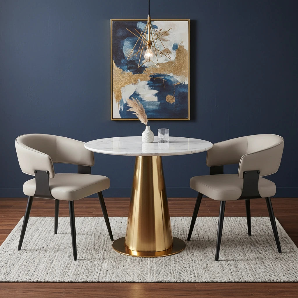 Set of 2 Comfort-Curve Faux Leather Dining & Kitchen Side Chairs with Heavy-Duty Metal Legs Multi Market World Inc.