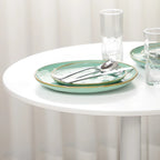 Modern Kitchen Table for 2, Round Dining Table with Steel Base for Living Room, Dining Room, White Multi Market World Inc.