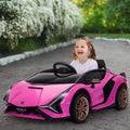 Compatible 12V Battery-powered Kids Electric Ride On Car Toy with Parental Remote Control Music Lights MP3 for 3-5 Years Old Pink Multi Market World Inc.