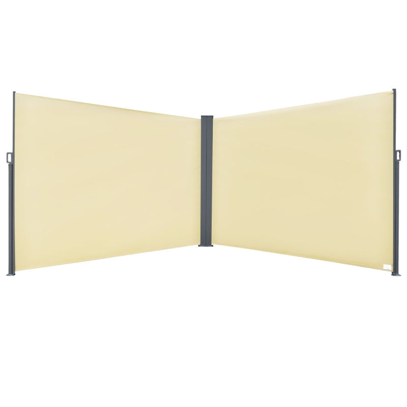 Patio Retractable Double Side Awning, Folding Privacy Screen Fence, Privacy Wall Corner Divider, Garden Outdoor Sun Shade Wind Screen Multi Market World Inc.