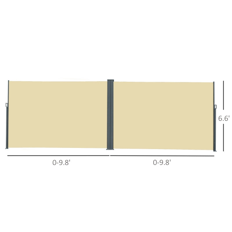 Patio Retractable Double Side Awning, Folding Privacy Screen Fence, Privacy Wall Corner Divider, Garden Outdoor Sun Shade Wind Screen Multi Market World Inc.