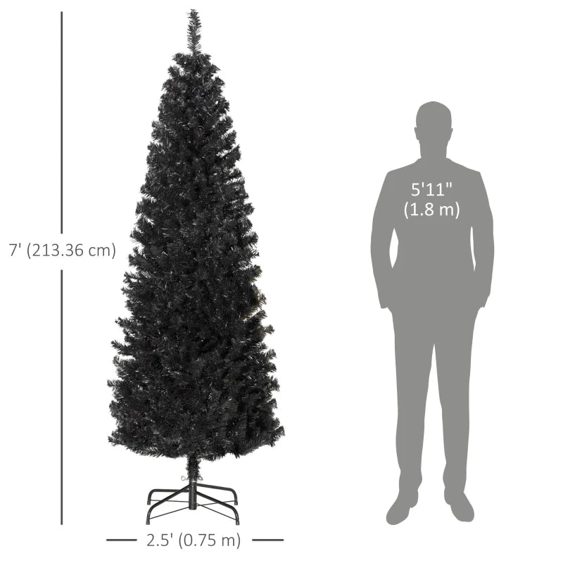 7FT Christmas Tree, Artificial Christmas Tree, Black