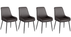 Modern PU Leather Dining Chairs with Steel Legs – Tufted High Back Design (Single) Multi Market World Inc.