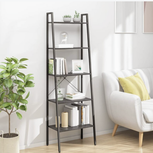 5-tier black shelving unit